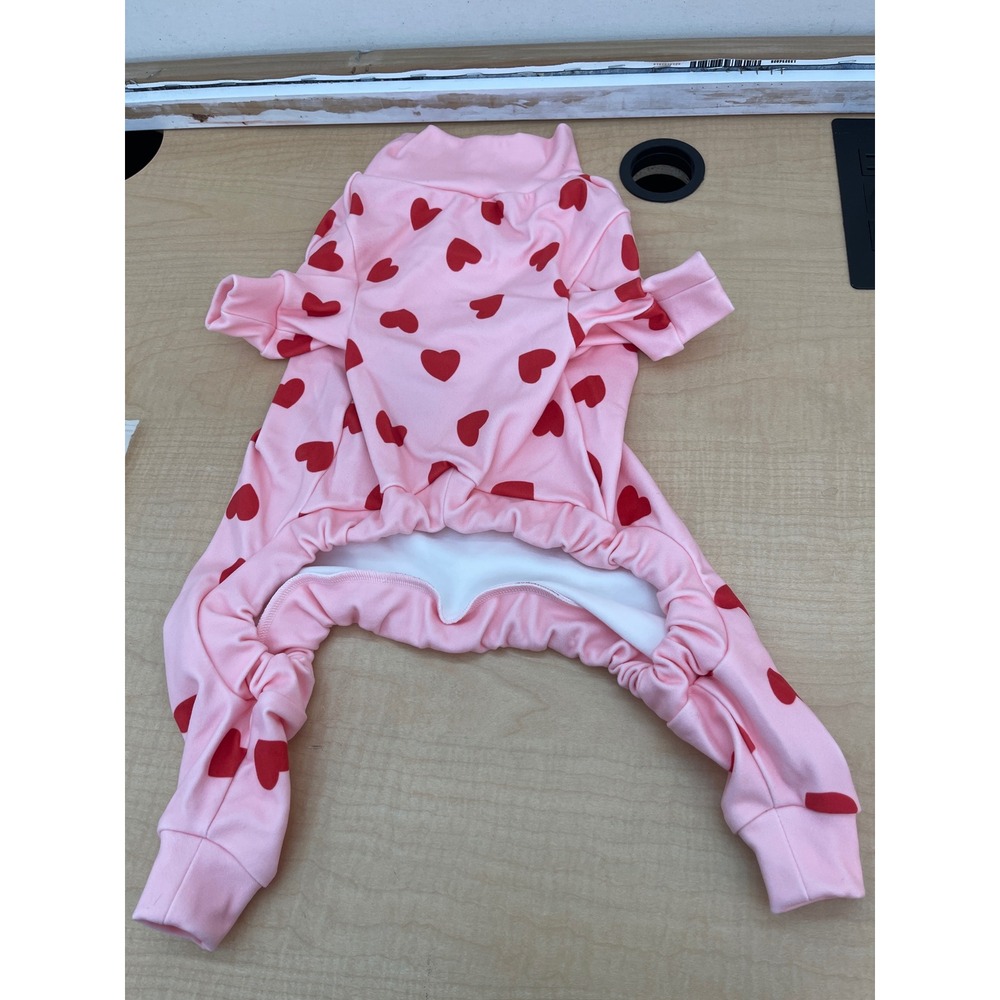 Spark Paws Dog Pajamas Pink Red Heart Print XL Pet Apparel SP-25-12-18-DP-LW-WU